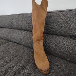 Mtng Original made in Spain Suede High Boot Chunky Platform Heel